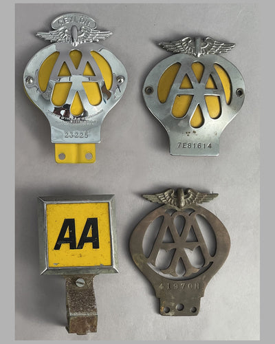 Collection of 8 car badges from the Automobile Association (Great Britain) 2