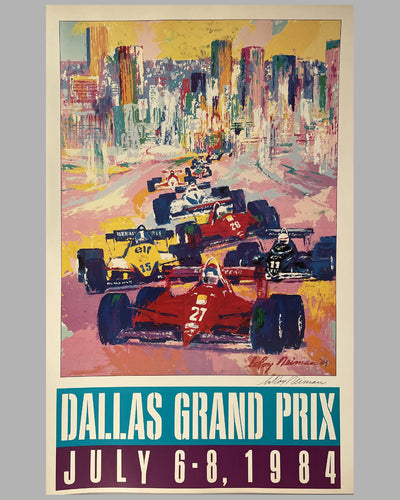 1984 Dallas Grand Prix original hand signed poster by LeRoy Neiman