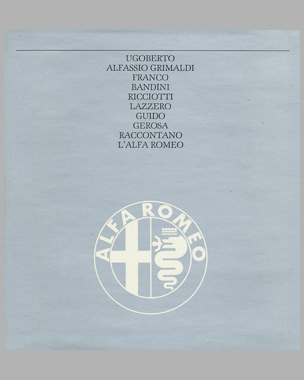 Alfa Romeo book published by the factory, 1985
