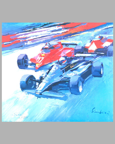 Nicola Simbari 1985 Formula One Grand Prix poster, Italy 2