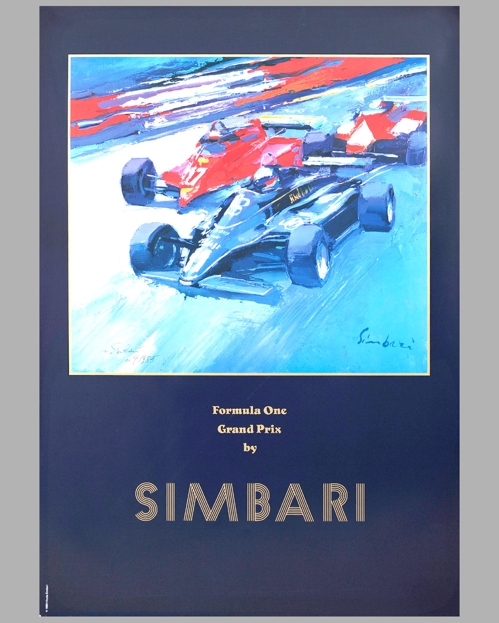Nicola Simbari 1985 Formula One Grand Prix poster, Italy