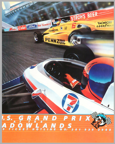 1985 GP of USA Meadowlands official event poster by Thierry Thompson 2