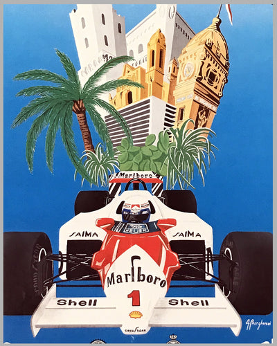 1987 Monaco Grand Prix Original Poster