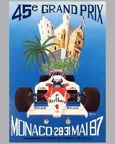 1987 Monaco Grand Prix Original Poster
