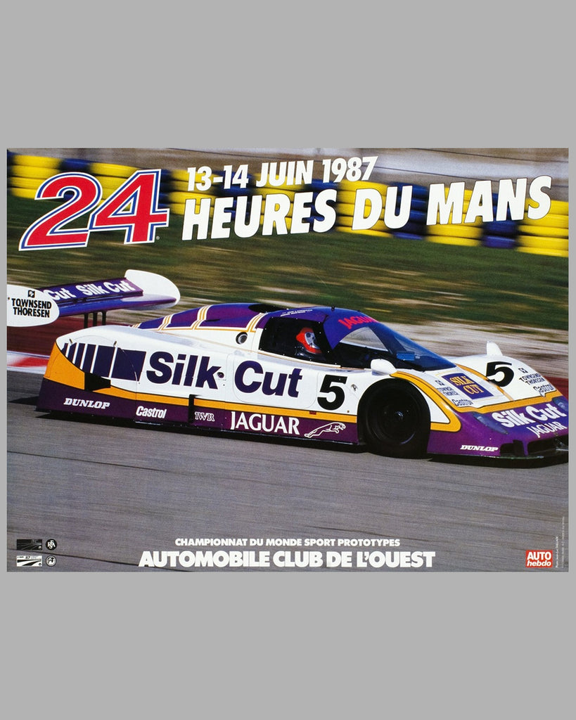 Affiche Originale 24 Heures Du Mans 1987 - Moto - ACO - Poster Vintage N°29