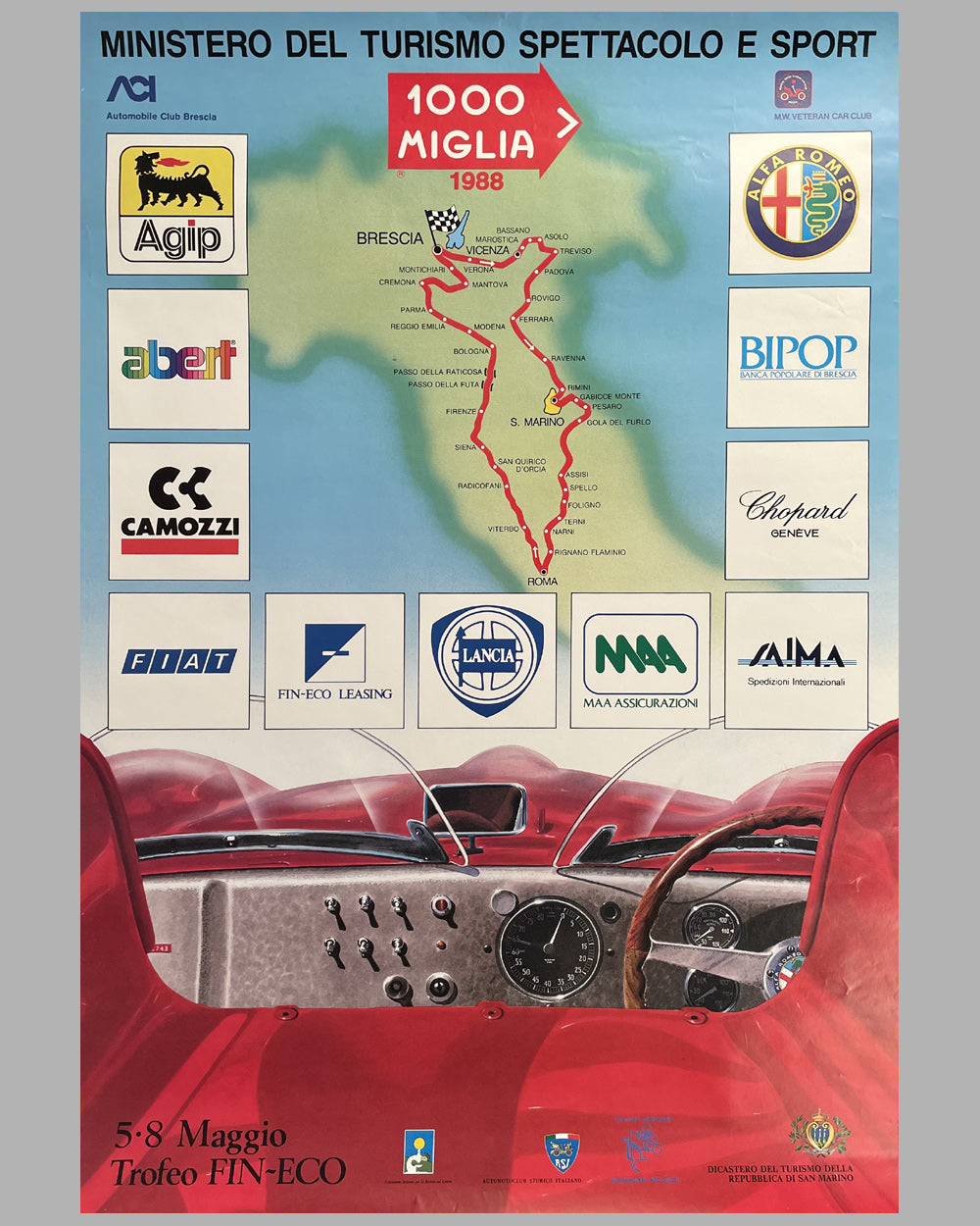 1988 Mille Miglia official event poster