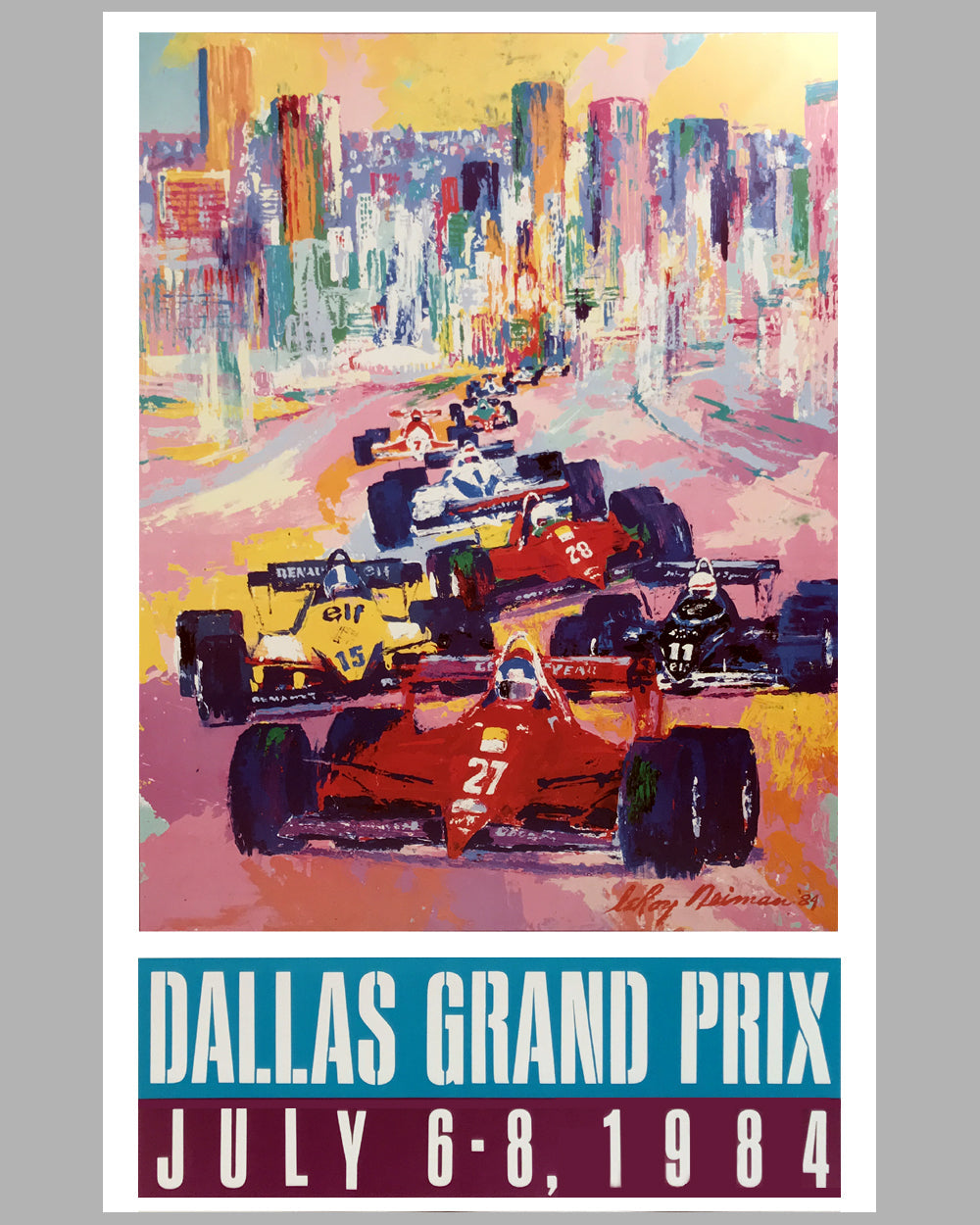 1984 Dallas Grand Prix original poster by LeRoy Neiman