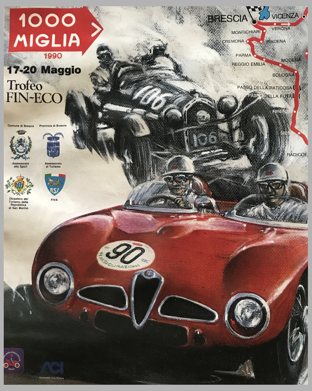 1990 Mille Miglia Official Event Poster Study by Jorge Ferreyra 5