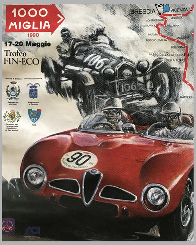 1990 Mille Miglia Official Event Poster Study by Jorge Ferreyra 5