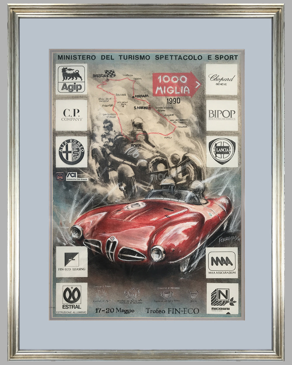 1990 Mille Miglia Official Event Poster Study by Jorge Ferreyra 3