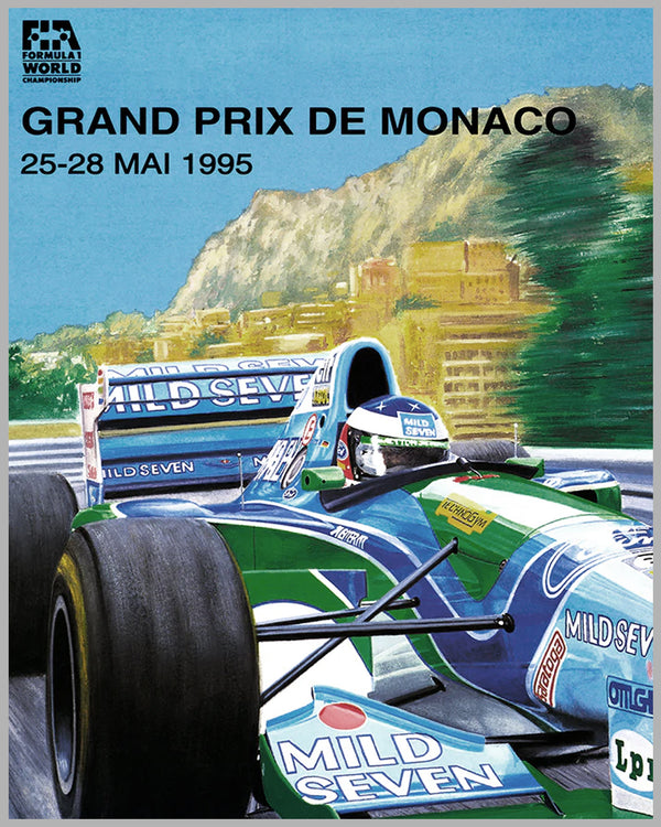 1995 Monaco GP original Poster - l'art et l'automobile