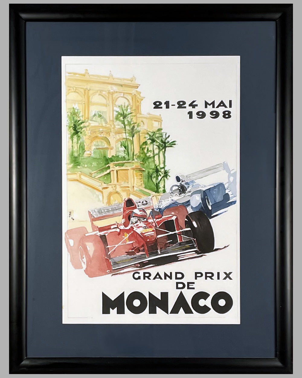 1998 Grand Prix de Monaco proposed original watercolor