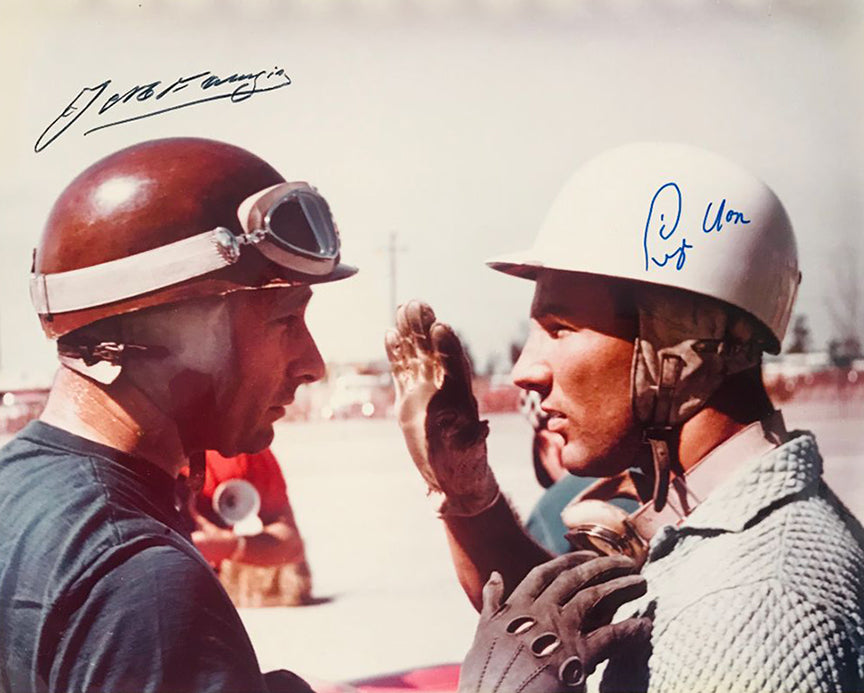 1957 - 12 Hrs. of Sebring Juan Manuel Fangio &amp; Stirling Moss Color Autographed Photograph