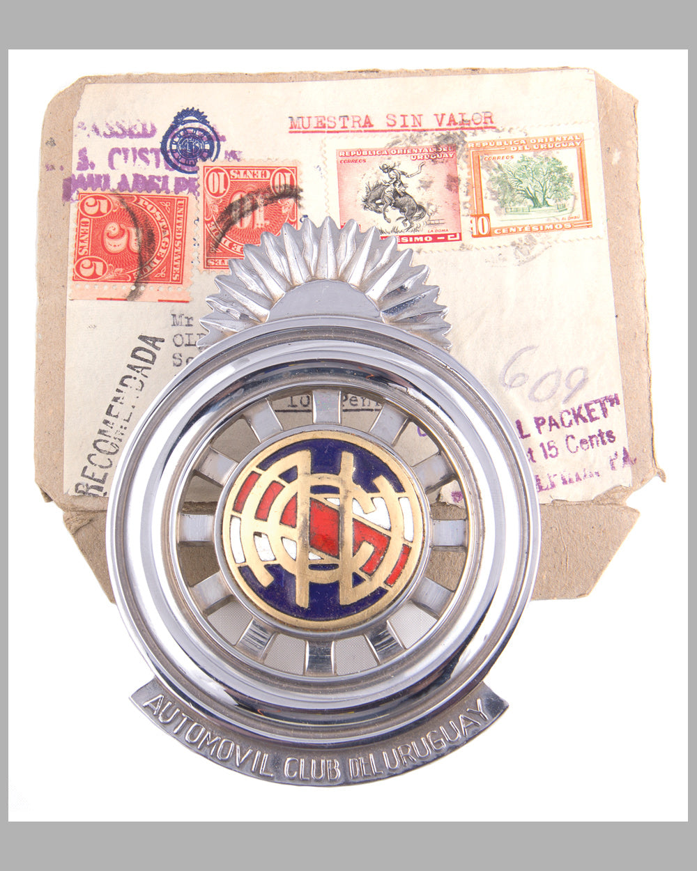 Automobile Club del Uruguay badge, 1950’s