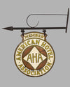 Vintage metal sign for members of the AHA (American Hotel Association)
