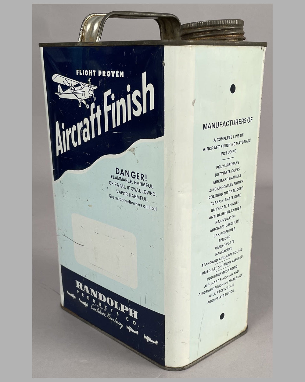 Aircraft Finish painted tin can by the Randolph Co. 2