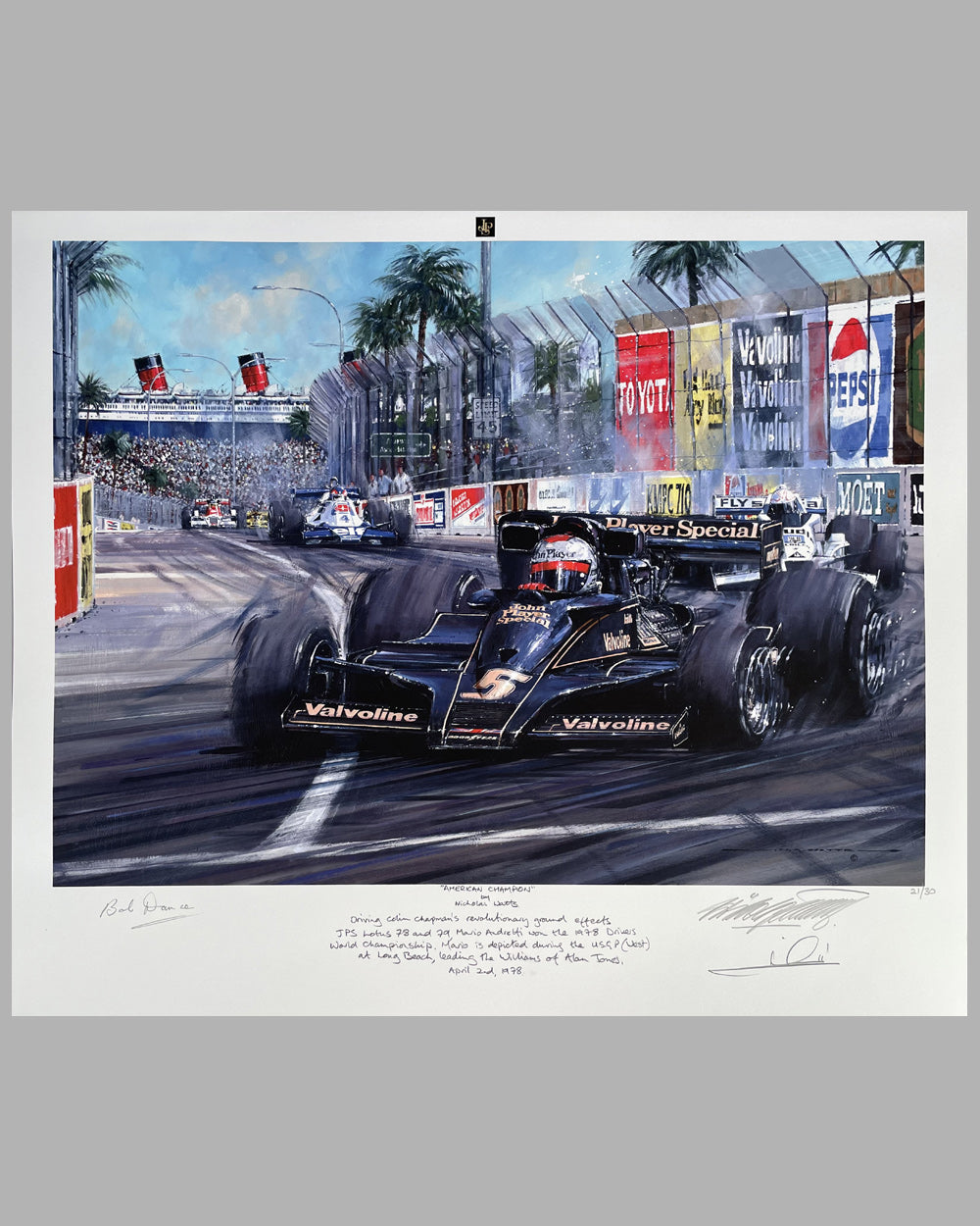 American Champion giclée by Nicholas Watts, hand autographed by Andretti