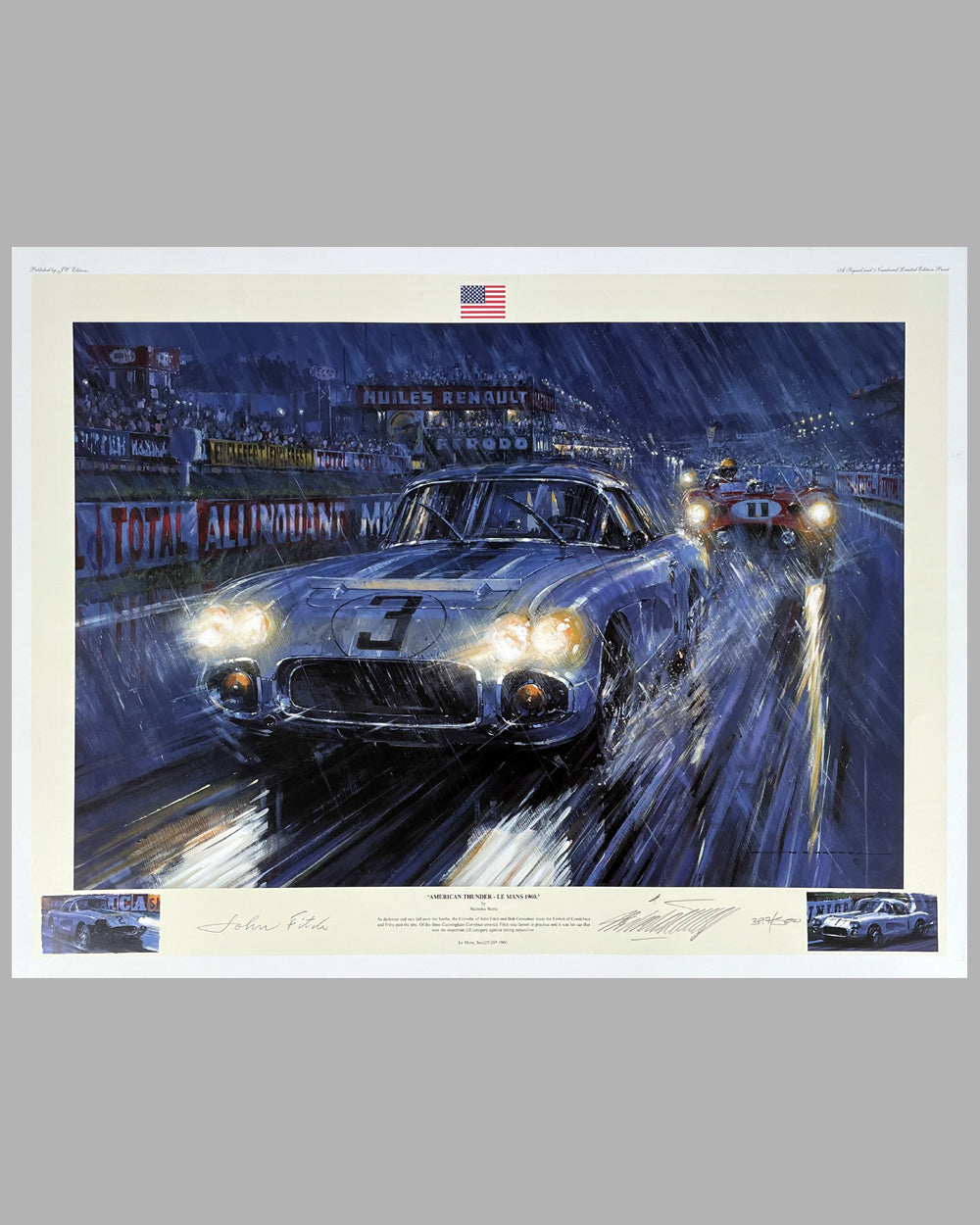 &quot;American Thunder, Le Mans 1960&quot; print by Nicholas Watts