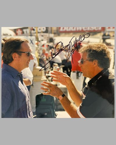 Two legends color photograph , autographed by Andretti and Fittipaldi