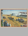 "At the Races" original gouache painting by John Burgess 2