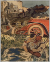 "Au delà des Pyrénées" hand colored lithograph by Nevil, circa 1910 3