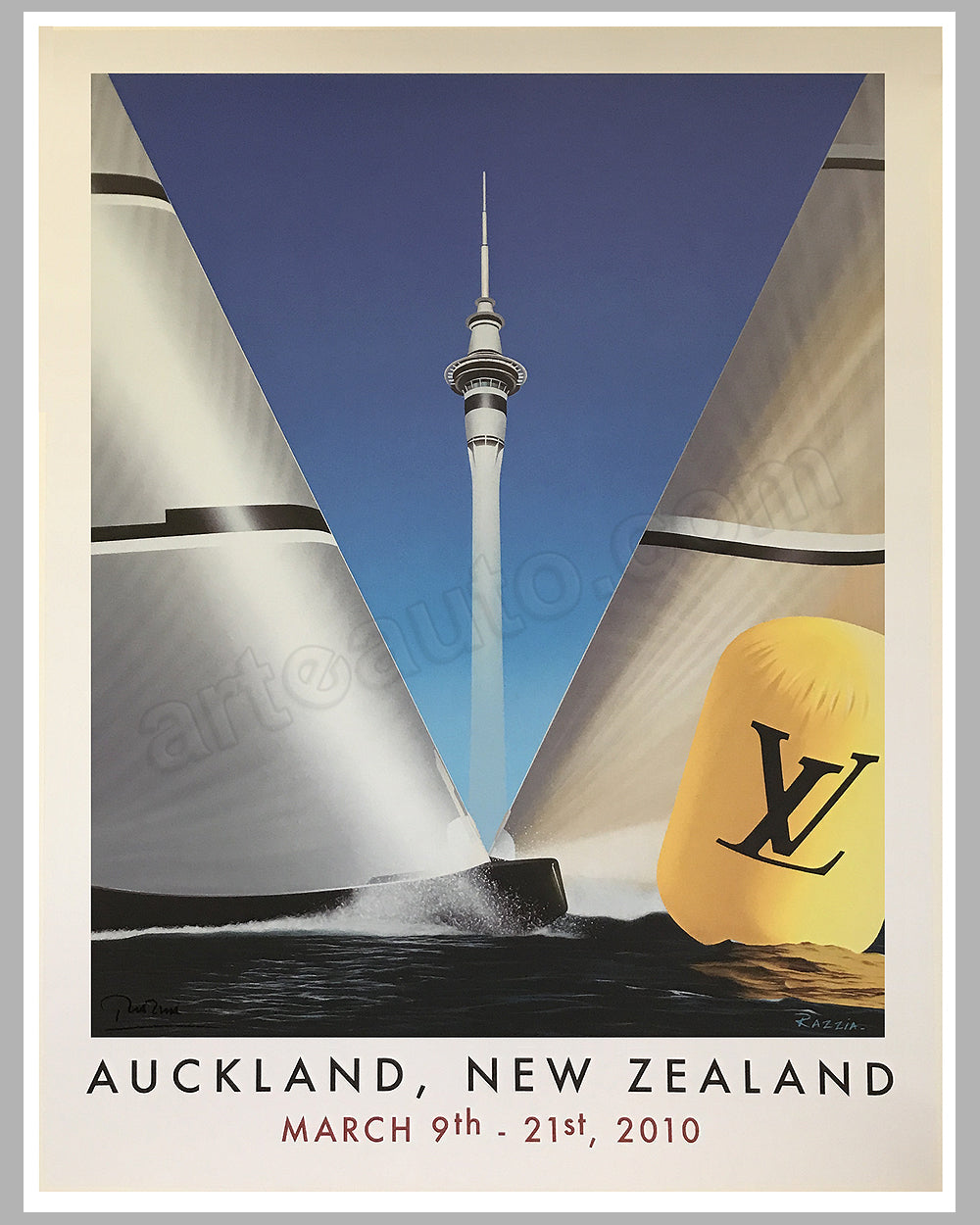 America's Cup 2010 large poster by Razzia - l'art et l'automobile