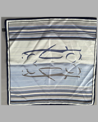 Automobile motif silk scarf, made in Italy
