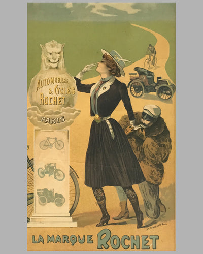 Automobiles & Cycles Rochet original poster by Philippe Chapellier circa 1900 2