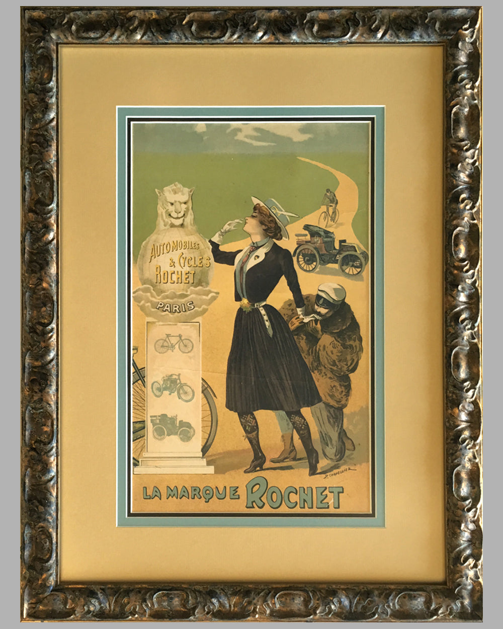 Automobiles & Cycles Rochet original poster by Philippe Chapellier circa 1900