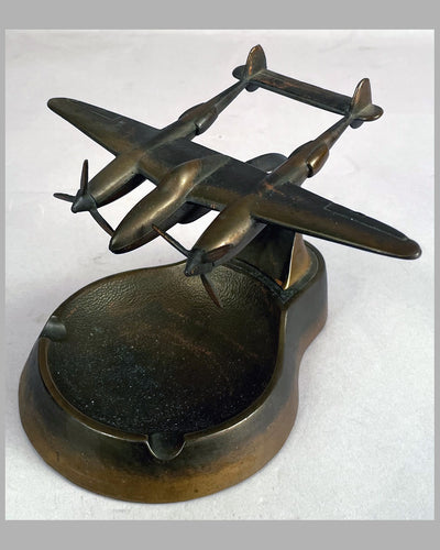 Twin engine airplane vintage ashtray