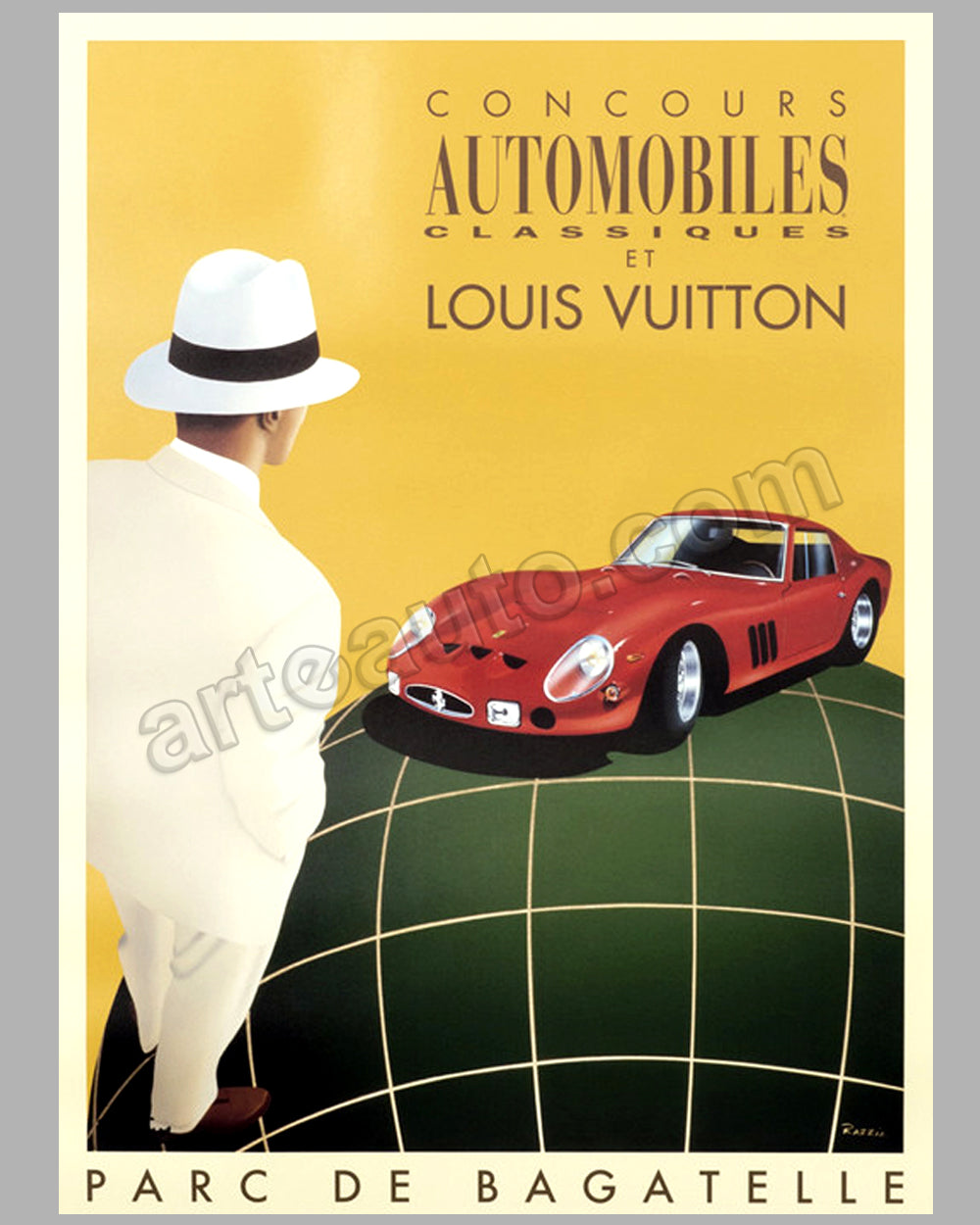 Louis Vuitton Bagatelle Concours d&#39;Elegance 1995 large original event poster by Razzia