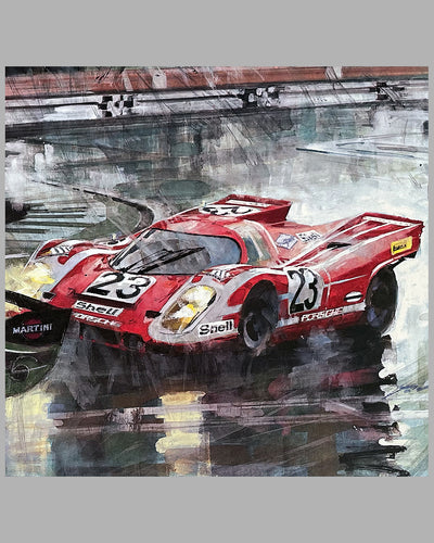 Le Mans 1970 - The Battle of the Porsche 917 Under the Rain print by Walter Gotschke 4