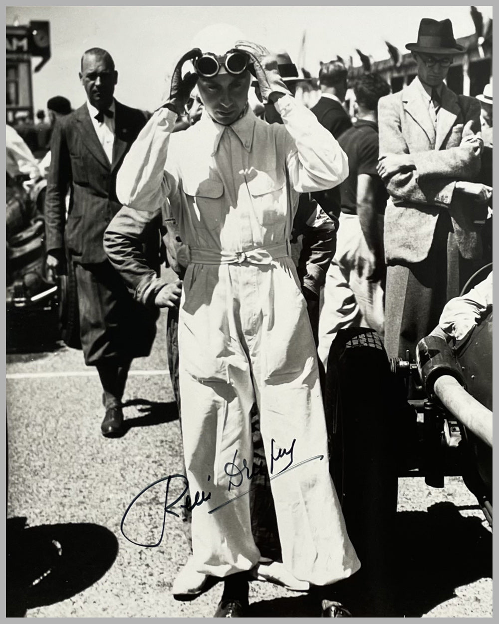 Before the Race b&amp;w photograph, autographed by Dreyfus 2