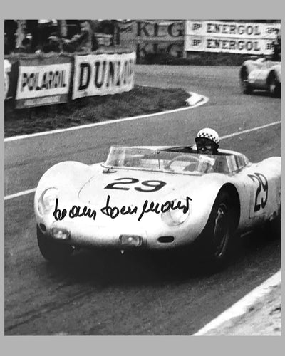 1958 Le Mans b&w photograph autographed by Hans Hermann 2