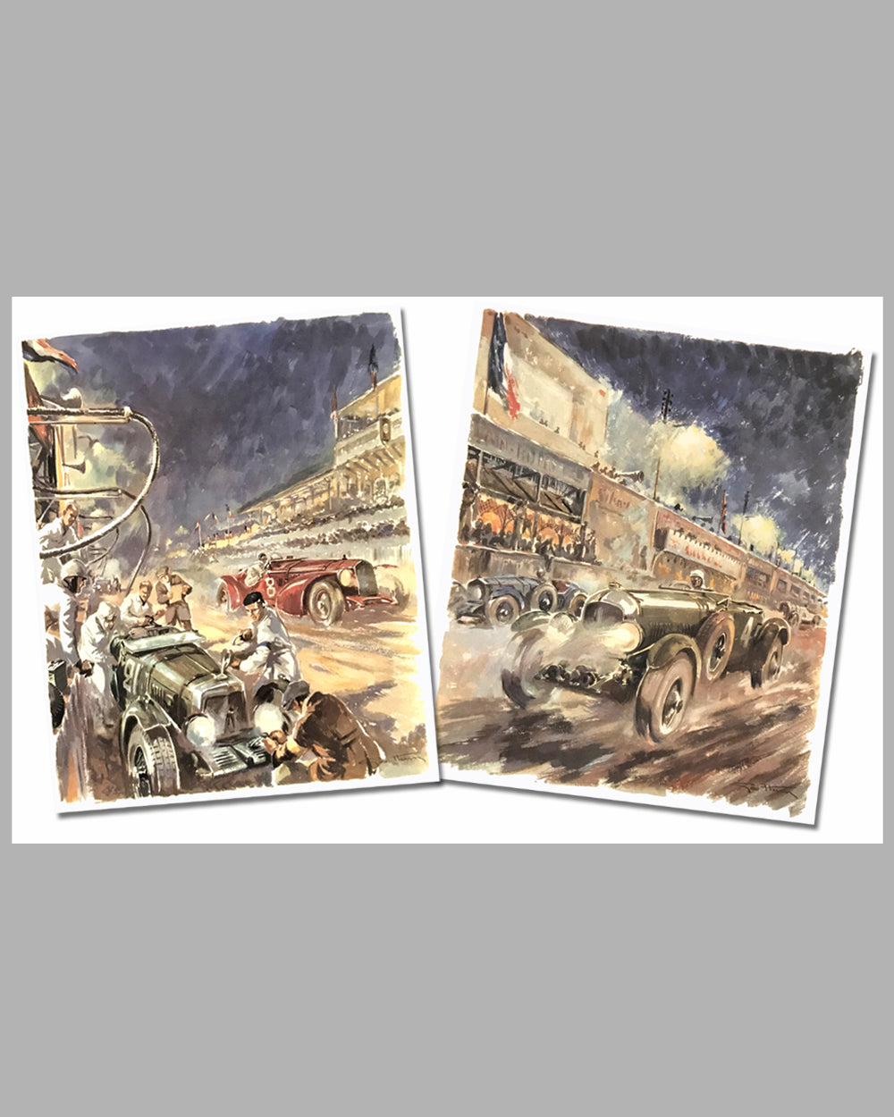 Geo Ham 1930 Bentley &amp; 1932 Alfa Romeo at Le Mans prints