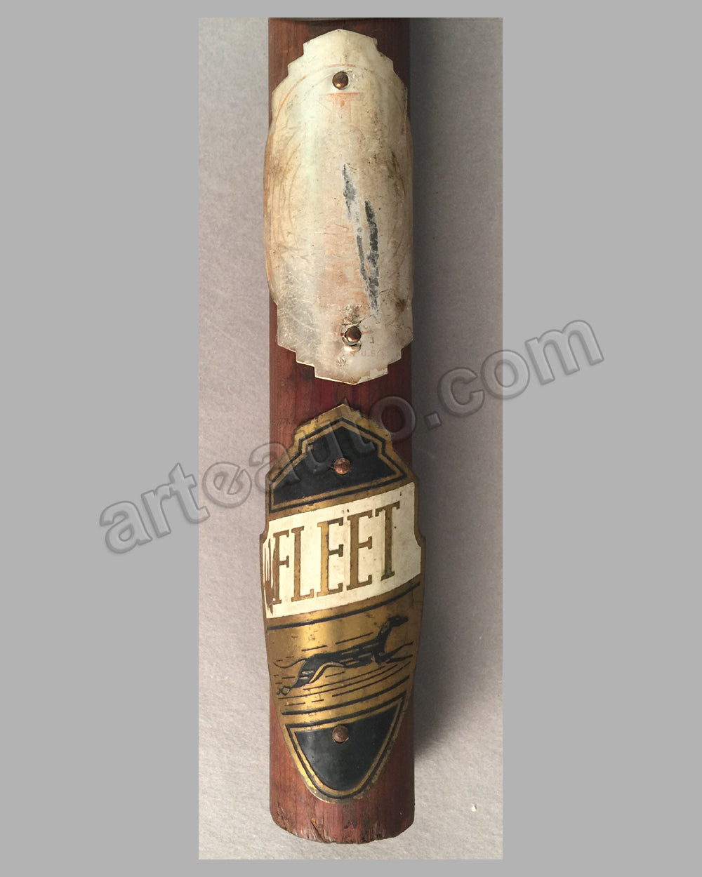 Bicycle Head Badge Collection (Lot of 8) on wooden dowel