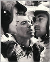 Dan Gurney, Carroll Shelby and Bob Bondurant autographed b&w photograph 2