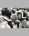 Dan Gurney, Carroll Shelby and Bob Bondurant autographed b&w photograph