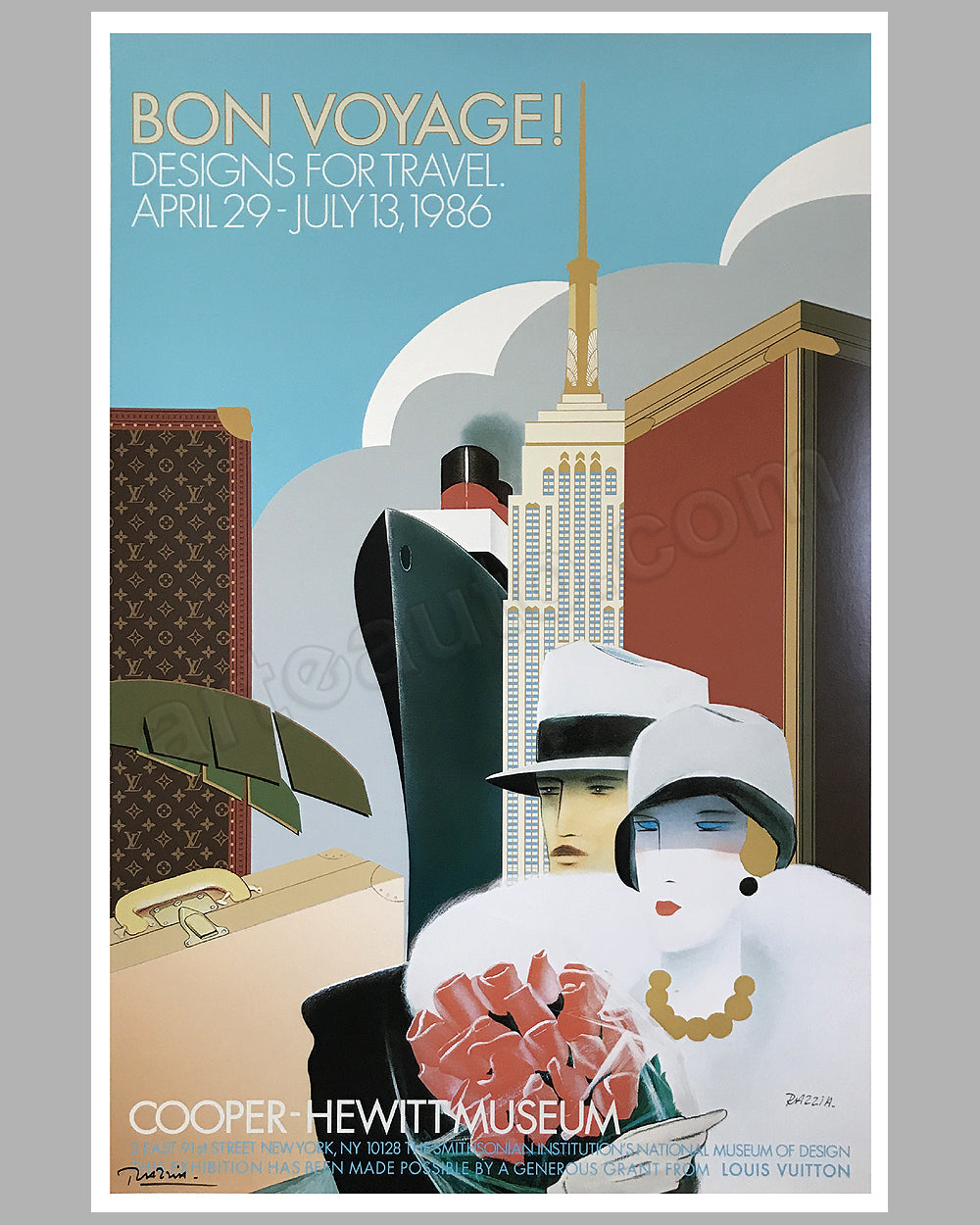 Bon Voyage Louis Vuitton large poster by Razzia