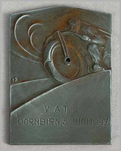 Participants dash plaque for the 1947 Dornbirn race