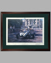 World Champions 1959 print by Nicholas Watts, autographed by Brabham & Cooper