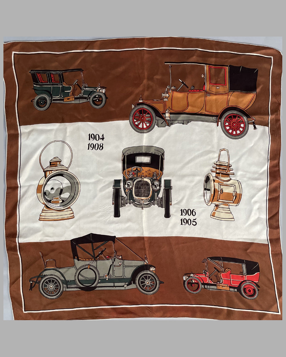 Brass era automobiles silk scarf