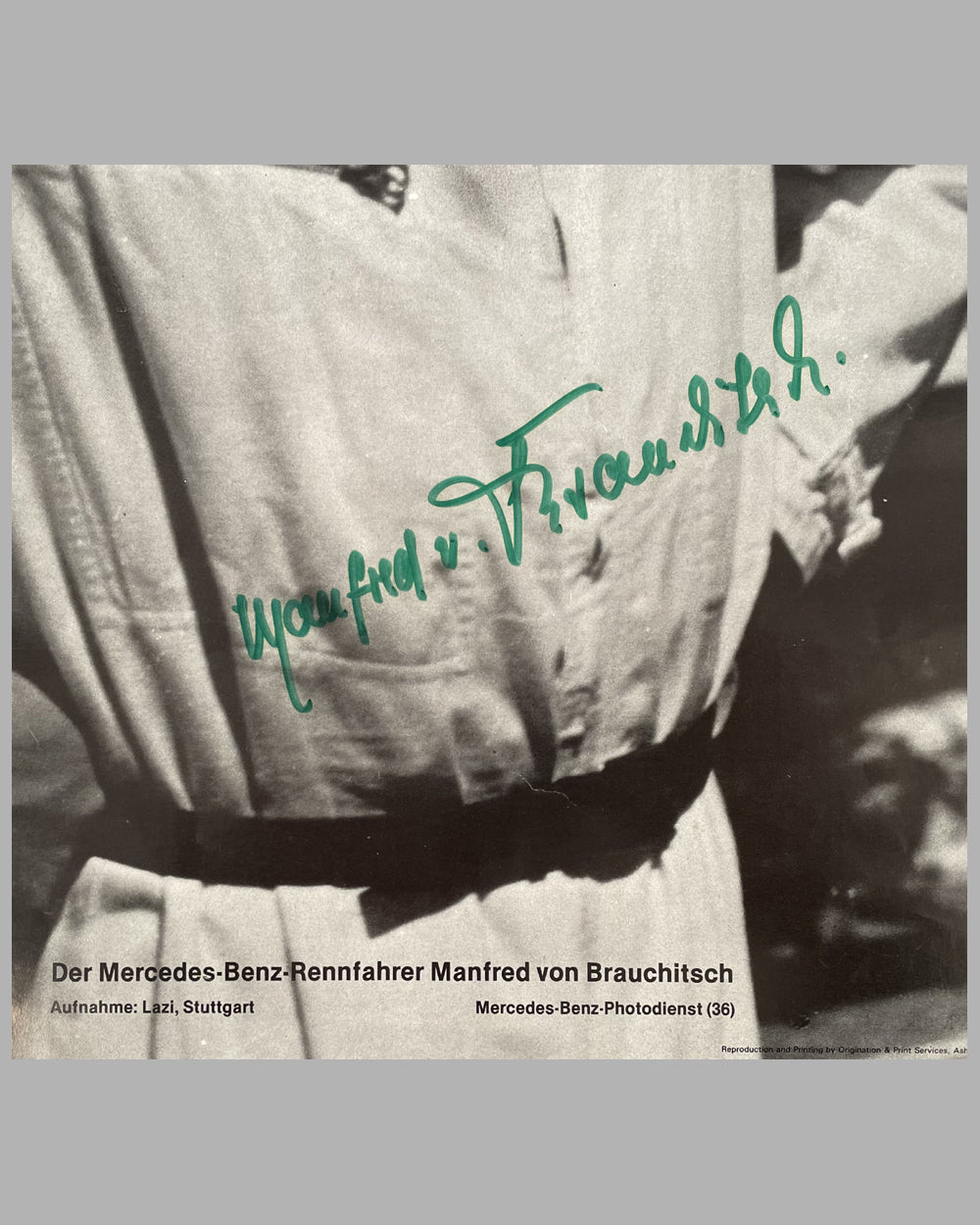 Manfred von Brauchitsch 1930's portrait poster, edition of 200 2