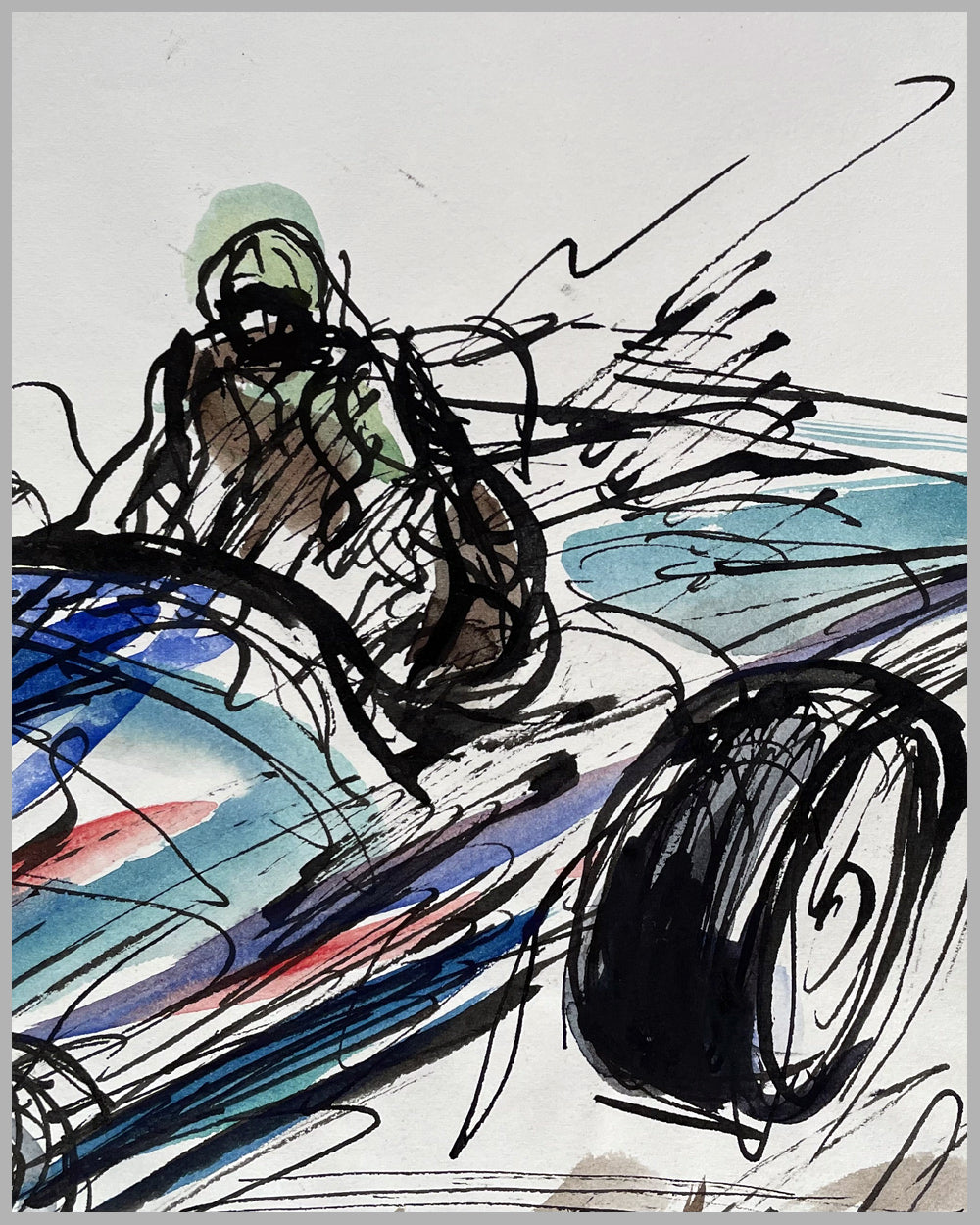 The Brave Men by John Groth ink and watercolor painting 2