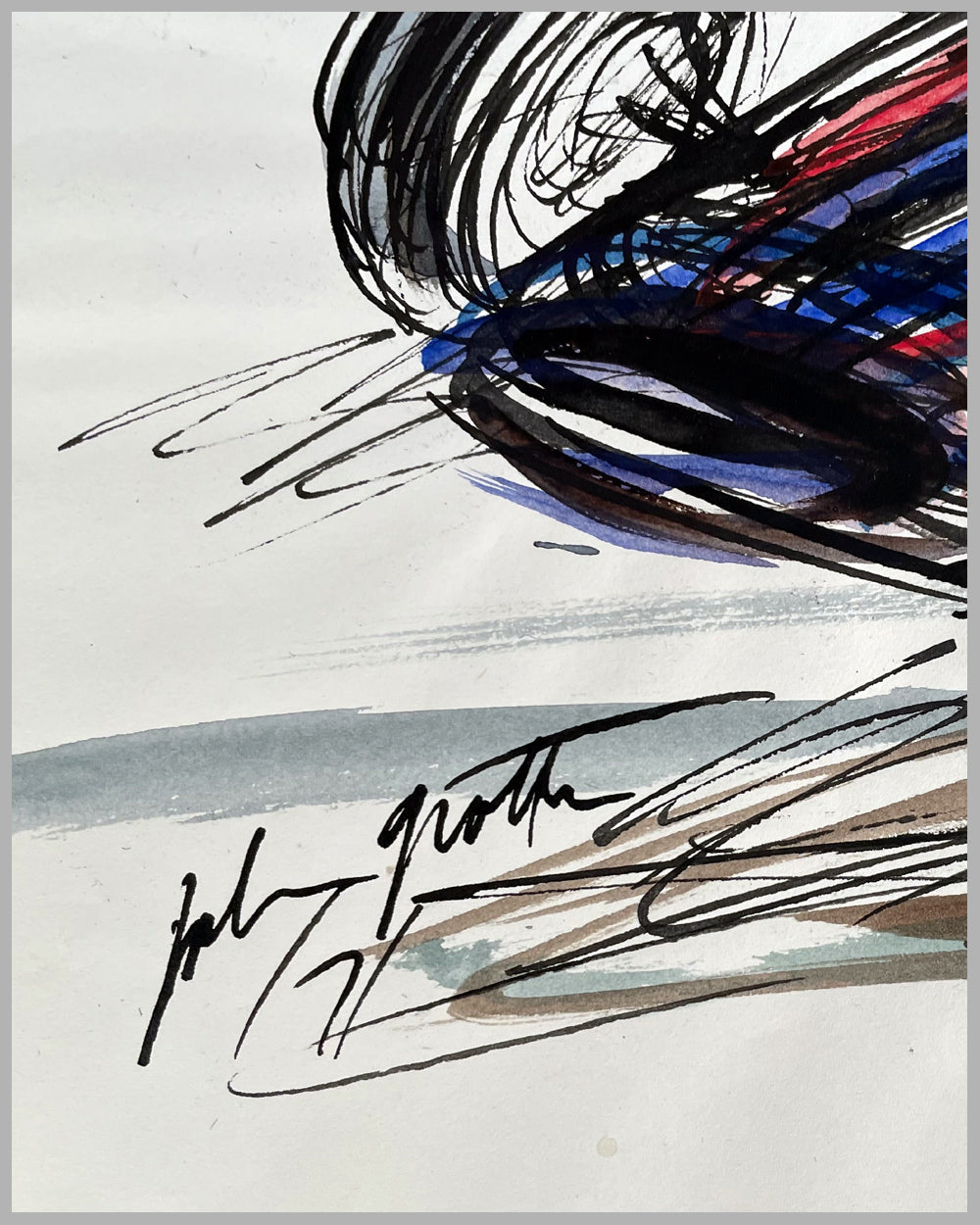 The Brave Men by John Groth ink and watercolor painting 3