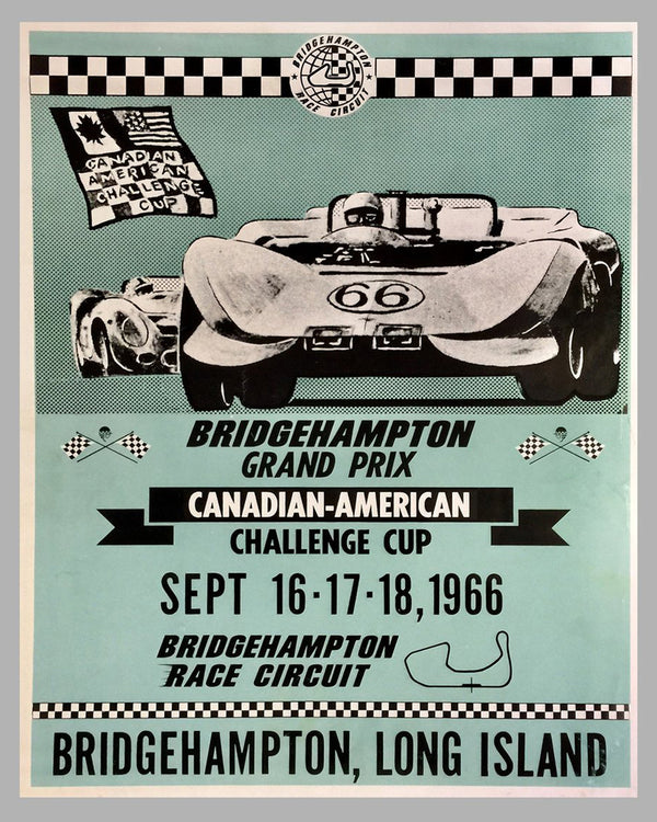 1966 Bridgehampton Grand Prix poster for the Canadian - American Chall ...