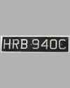 Original 1960’s British License Plate HRB940C