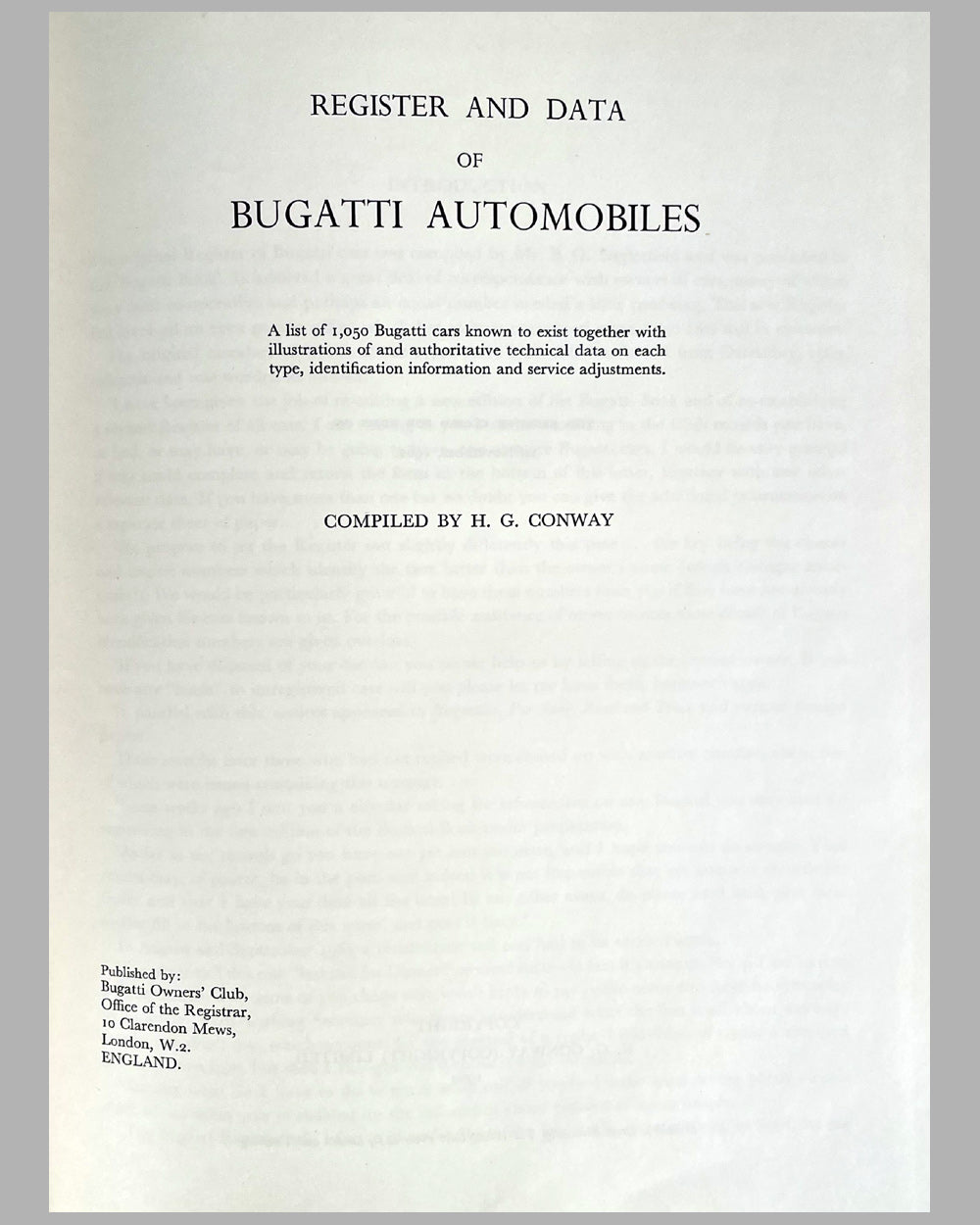 Bugatti register and data book from USCCA founder Edgar Roy 2