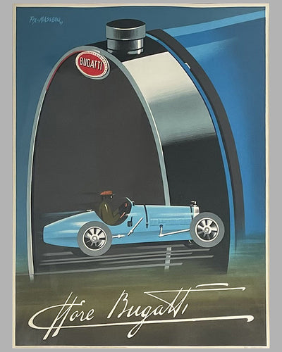 Ettore Bugatti lithograph by Pierre Fix-Masseau, 1989 2