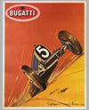 Type 35 Bugatti poster reproduction by Roger Soubie, autographed